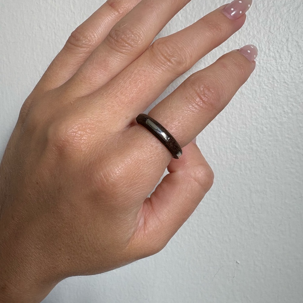 Sterling Silver and Wood Ring